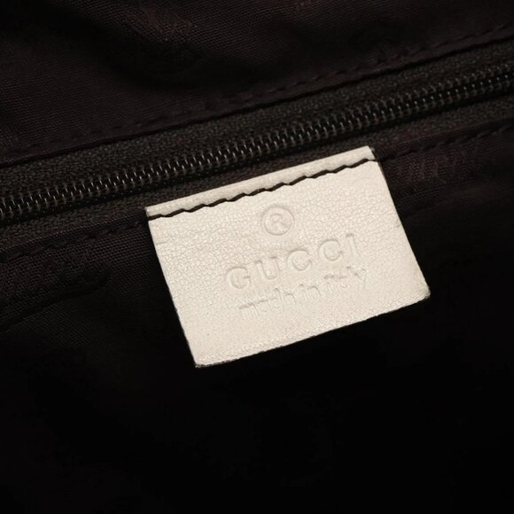 GUCCI Guccissima GG Shoulder Bag Leather White Auth ki6079 - Picture 10 of 16